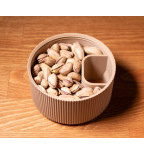 „Pistacijų Bokštas“ – užsukamas užkandžių indelis su lukštų skyriumi