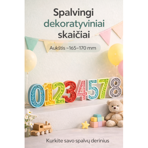 Dekoratiivsed Lille Numbrid (0–9)