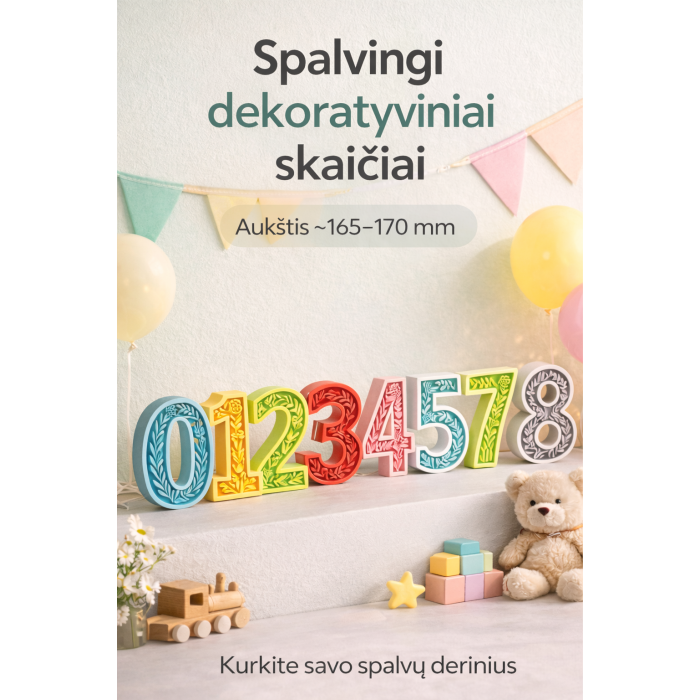 Dekoratiivsed Lille Numbrid (0–9)