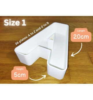 Raidžių ir Skaičių Dėžutės Dekorui (0-9, nuo A-Z)