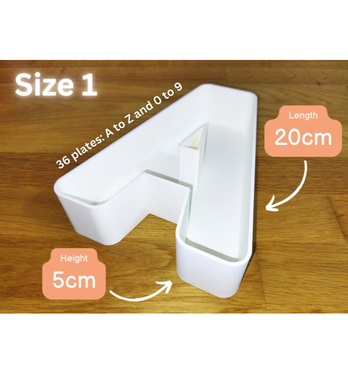 Raidžių ir Skaičių Dėžutės Dekorui (0-9, nuo A-Z)