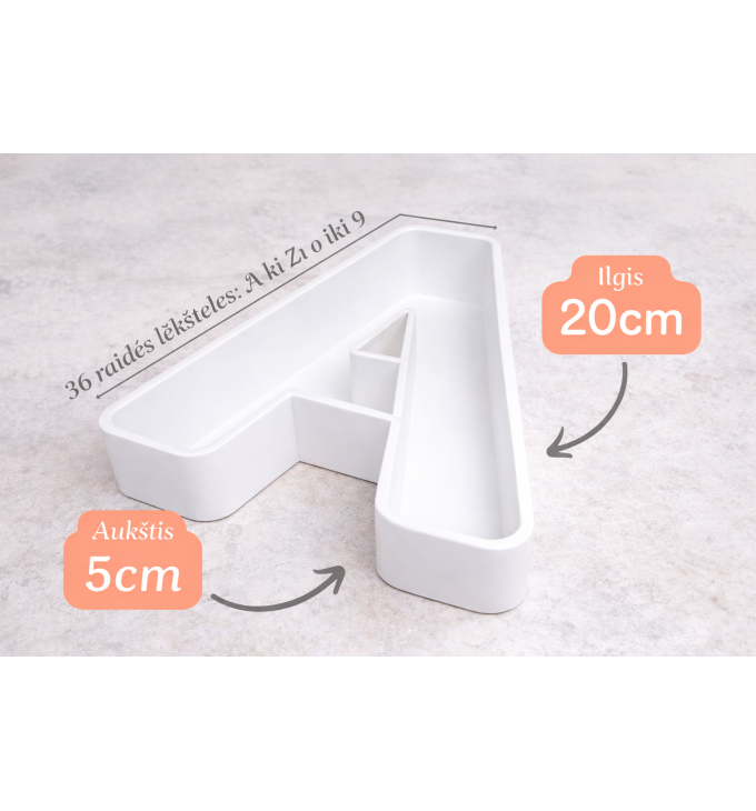 Raidžių ir Skaičių Dėžutės Dekorui (0-9, nuo A-Z)