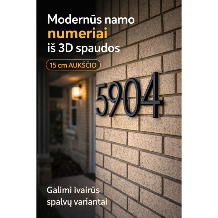 Modern address numbers for facade (15 cm)