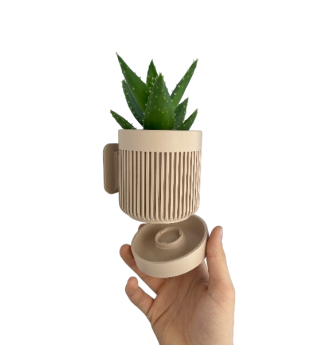 Sieninis Vazonas su Paslėptu Tvirtinimu ir Drenažu