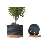 Modernus spiralinis vazonas su lėkštute