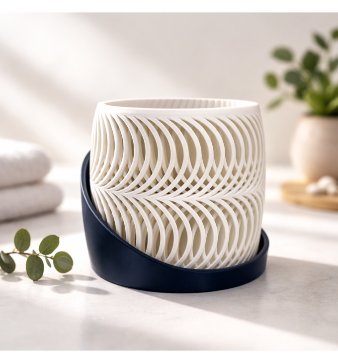 Dvigubos bangos rašto vazonas augalams