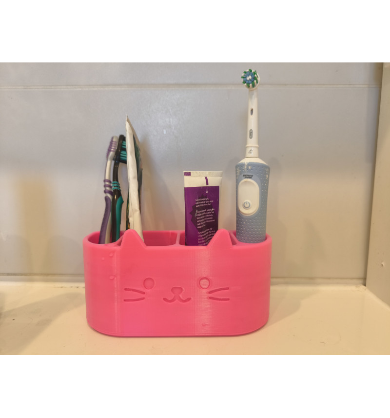 Dantų šepetėlių laikiklis „Kačiukas“ su skyriais