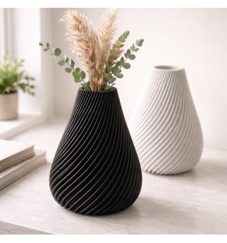 Dekoratyvinis spiralinis vazonas interjerui