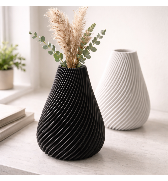 Dekoratyvinis spiralinis vazonas interjerui