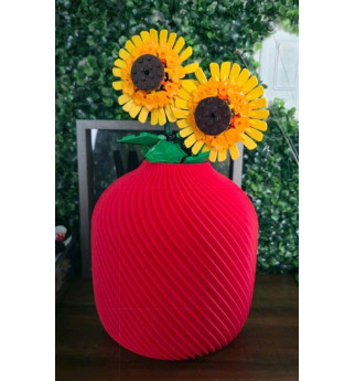 Modernus vazonas su spirale aukštoms puokštėms