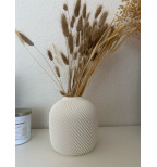 Modernus vazonas su spirale aukštoms puokštėms