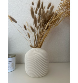 Modernus vazonas su spirale aukštoms puokštėms