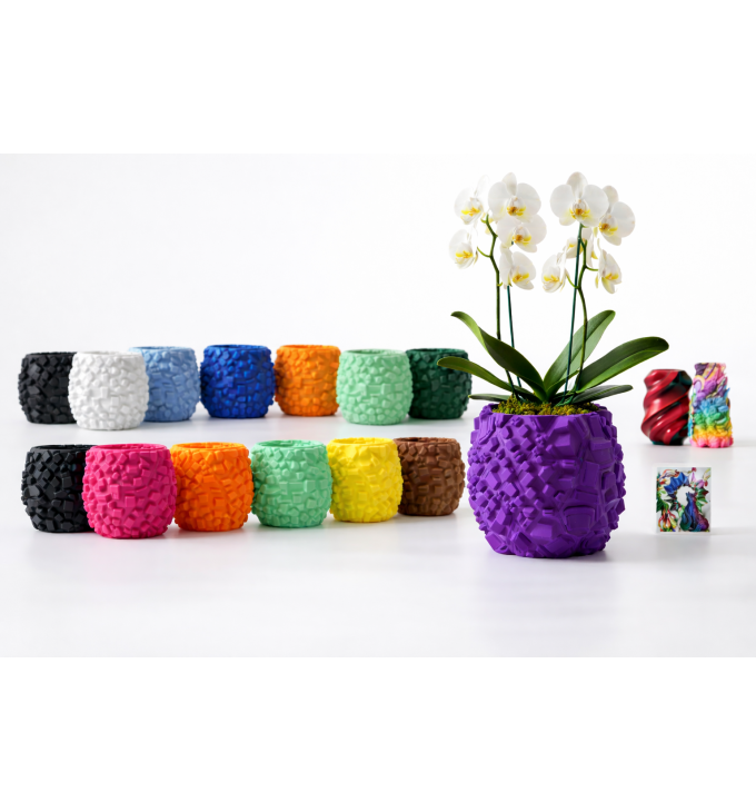 Akmens tekstūros vazonas orchidėjai