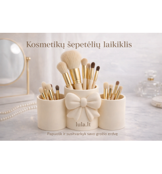Makiažo šepetėlių laikiklis su kaspinu