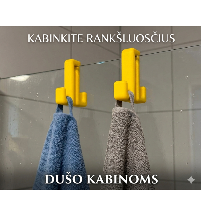 Kabliukas rankšluosčiui ant stiklo