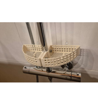 Dušo krepšelis šampūnui ir prausikliui ant stovo