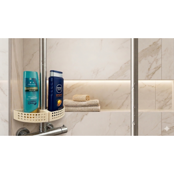 Shower basket for shampoo and body wash on stand