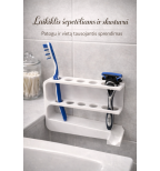 Šepetėlių ir skustuvo stovas su nusausinimu