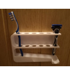 Šepetėlių ir skustuvo stovas su nusausinimu