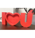 „I love you“ dekoracija su širdimi