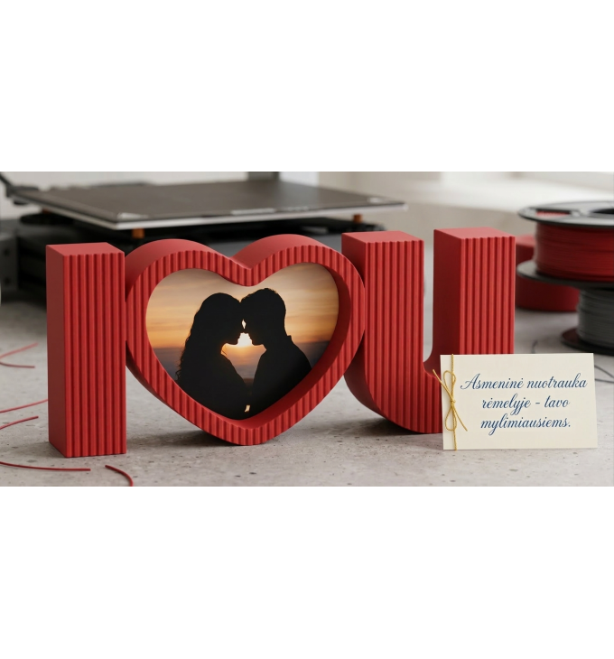 „I love you“ dekoracija su širdimi