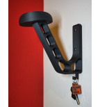 Tvirta moto šalmo kabykla su papildomu kabliu striukei ir raktams