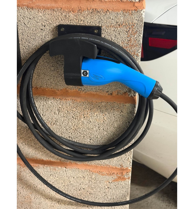 Type 2 elektromobilio įkrovimo laikiklis su kabelio laikikliu