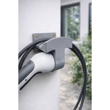 Type 2 elektromobilio įkrovimo laikiklis su kabelio laikikliu