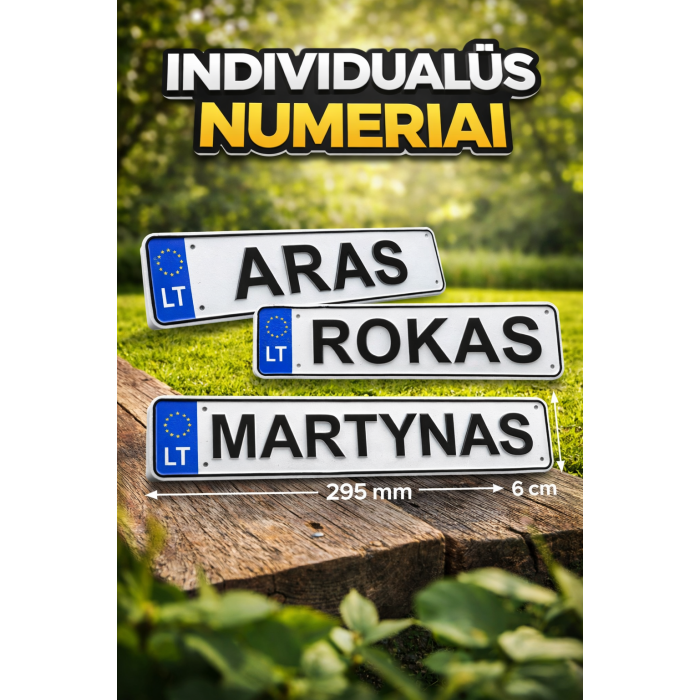 Individual numbers for electric car, bicycle or lawnmower