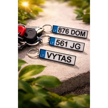 Keychain number tags (set of 3)