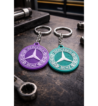 Dvispalvis Mercedes tipo raktų pakabukas (2 vnt.)