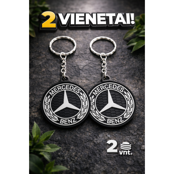 Kahevärviline Mercedes tüüpi võtmehoidja (2 tk)