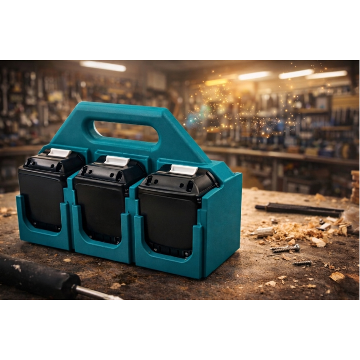 Makita 18V akumuliatorių laikiklis su rankena – 6 vietos