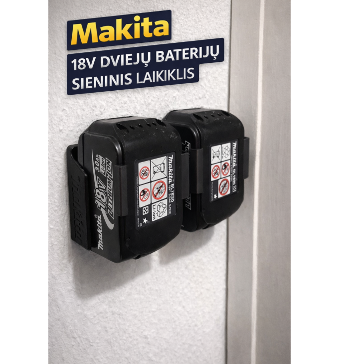 Makita baterijų laikiklis ant sienos 2 akumuliatoriams
