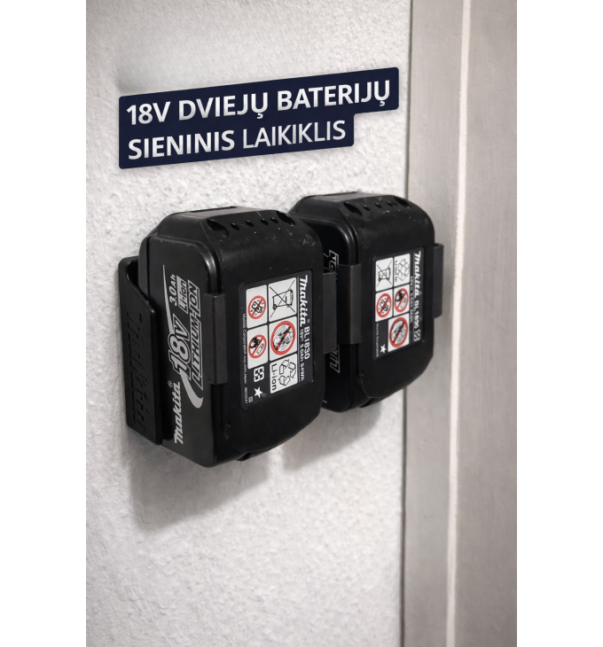 Makita baterijų laikiklis ant sienos 2 akumuliatoriams