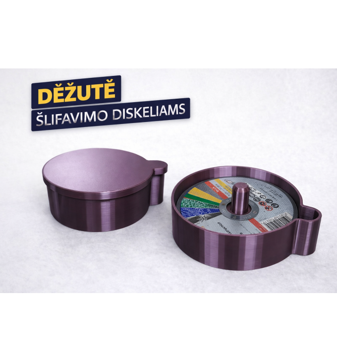 Kampinio šlifuoklio diskų dėžutė su centriniu fiksatoriumi