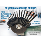 Grąžtų galandinimo priedas kampiniam šlifuokliui 115/125 mm (118°/135°)