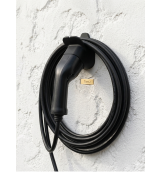 Sieninis type 2 ev kabelio laikiklis su kištuko lizdu