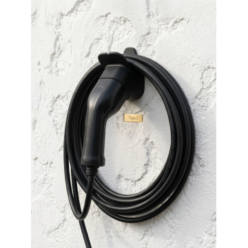 Wall type 2 ev cable holder with plug socket