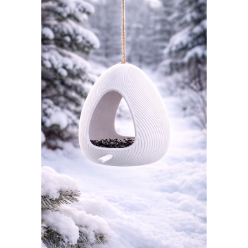 Hanging bird feeder with perches