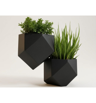 Modernus sieninis low poly gėlių vazonas