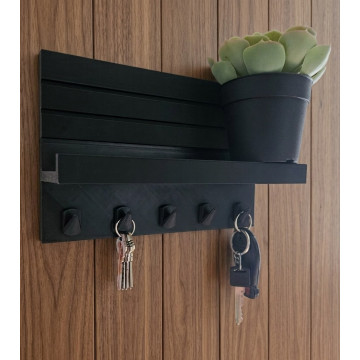 Modern modular key holder with shelf