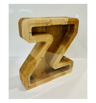 Mažesnė medinė taupyklė raidė "Z"