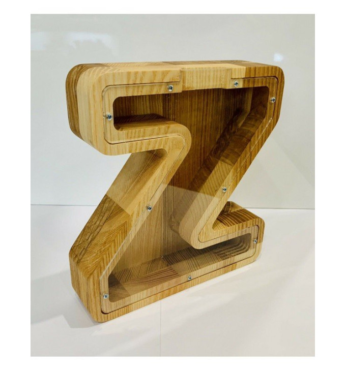 Didelė  medinė taupyklė raidė "Z"