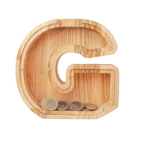 Didelė medinė taupyklė raidė „G“