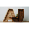 Smaller wooden piggy bank letter 
