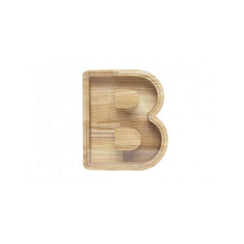 Didelė medinė taupyklė raidė „B“