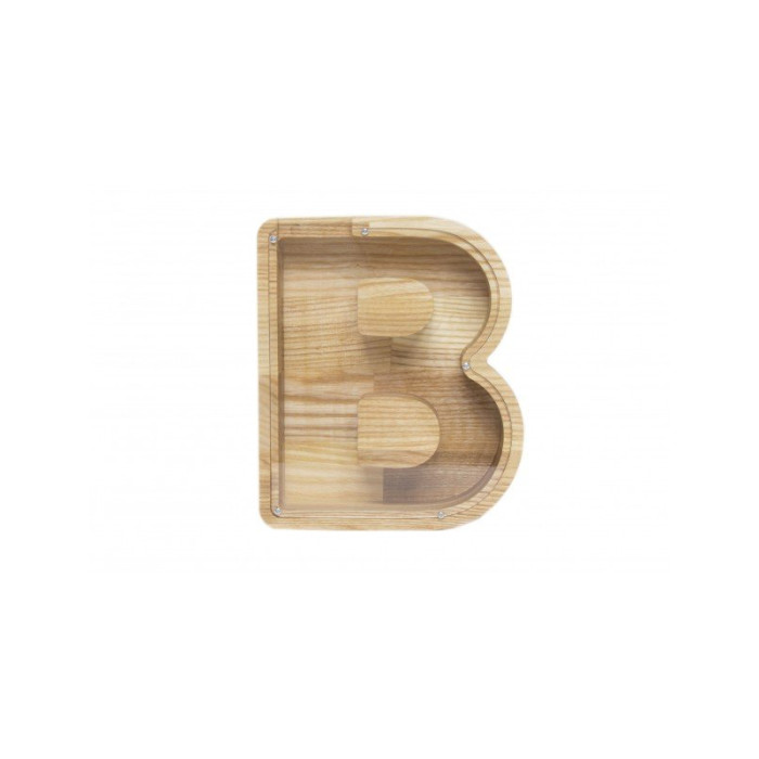 Didelė medinė taupyklė raidė „B“
