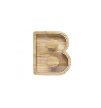 Mažesnė medinė taupyklė raidė "B" Mažesnė medinė taupyklė raidė "B"