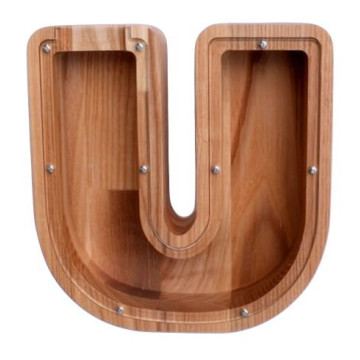 Didelė medinė taupyklė raidė „U“